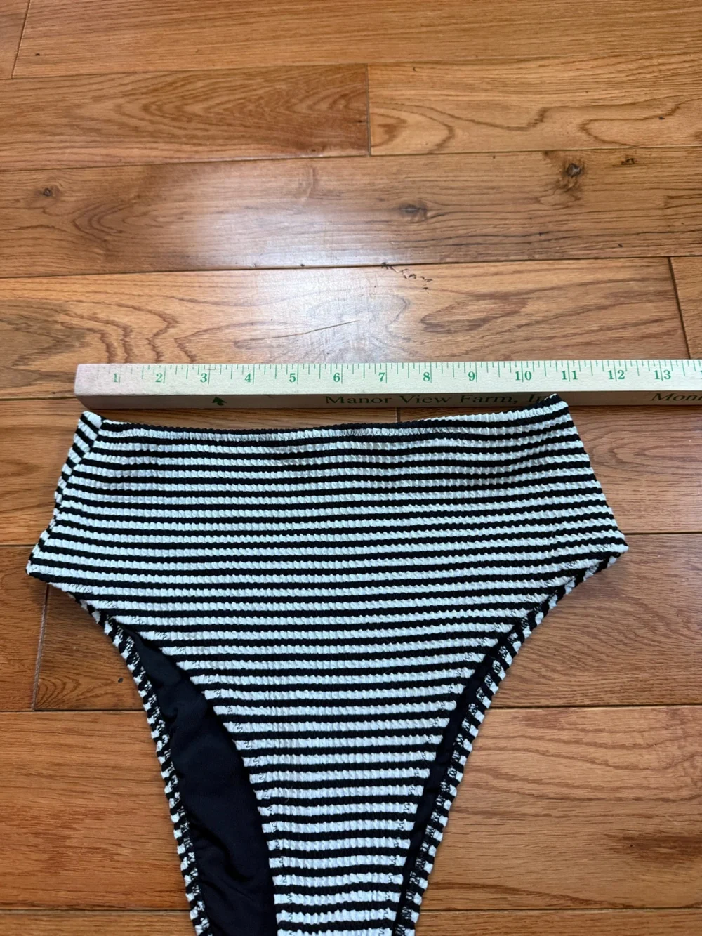 Aerie Crinkle High Cut Cheeky Striped Bikini Bottoms